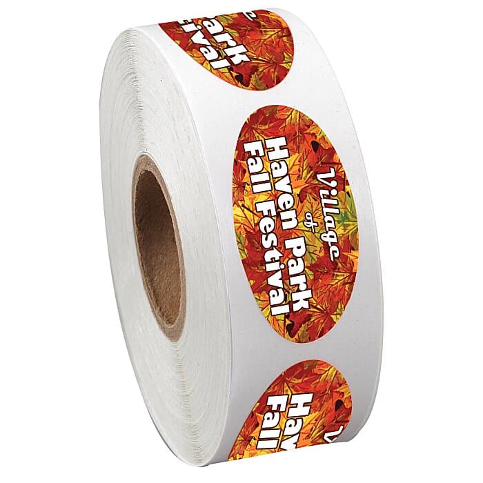Full Color Sticker by the Roll - Oval - 3/4 inches x 1-1/2 inches