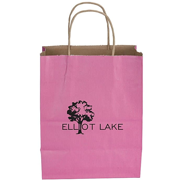 Tonal Striped Matte Paper Bag - 10 1/2 inches x 8 inches