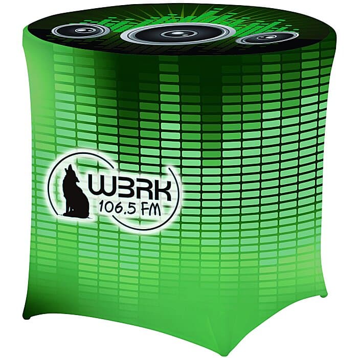 Hemmed UltraFit Table Cover - Round - Cafe Height - Full Color