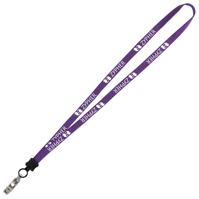 Lanyard - 5/8 inches - 32 inches - Snap with Metal Bulldog Clip