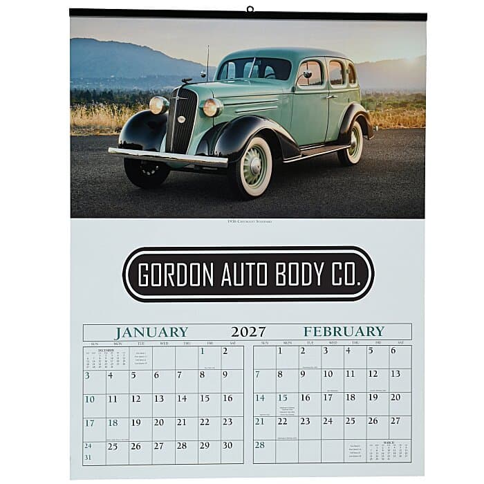 Antique Cars Calendar with 2-Month View