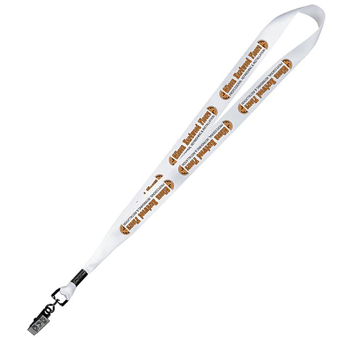 Full Color Ribbon Lanyard - 7/8 inch - 32 inches - Metal Bulldog Clip