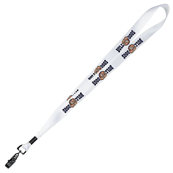 Full Color Ribbon Lanyard - 7/8 inch - 34 inches - Metal Bulldog Clip