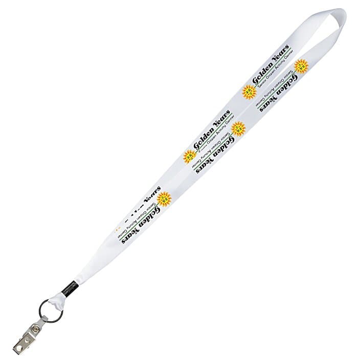 Full Color Ribbon Lanyard - 7/8 inch - 36 inches - Snap with Metal Bulldog Clip