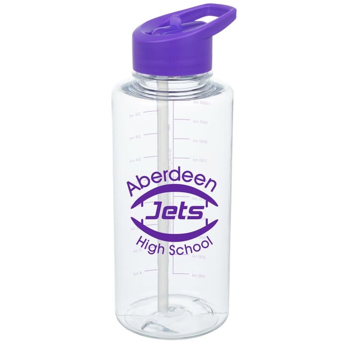 Clear Impact Mountain Bottle with Flip Straw Lid - 36 oz