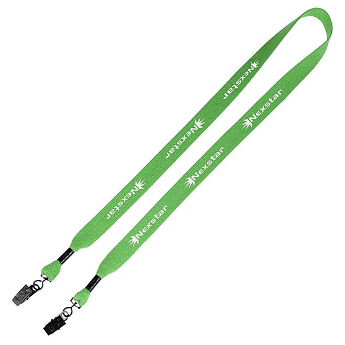 Knit Cotton Lanyard - 3/4 inches - 2 Bulldog Clips