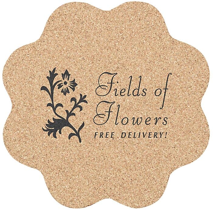 Large Cork Coaster - Flower
