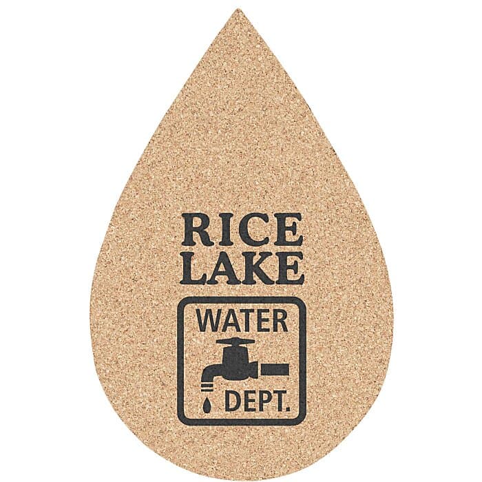Large Cork Coaster - Droplet