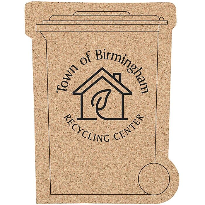 Large Cork Coaster - Recycle Bin