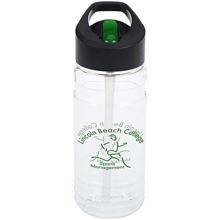 Clear Impact Line Up Bottle with Two-Tone Flip Straw Lid - 20 oz