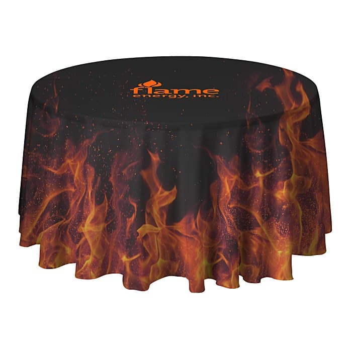 Serged Round Table Throw - 4 feet - Full Color