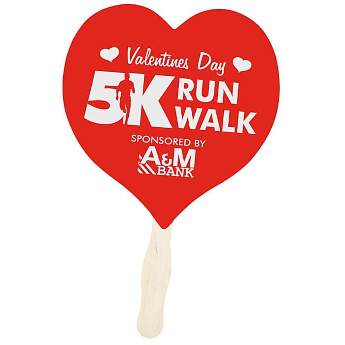 Kraft Back Hand Fan - Heart