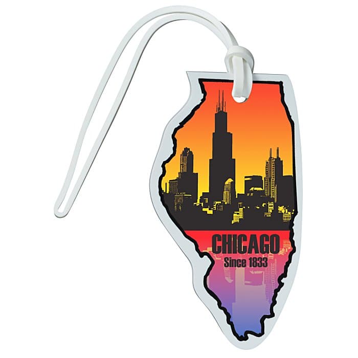Soft Vinyl Full Color Luggage Tag - Illinois
