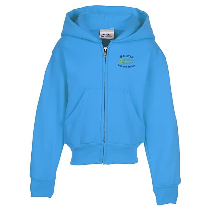 Fashion Full-Zip Hooded Sweatshirt – Youth – Embroidered