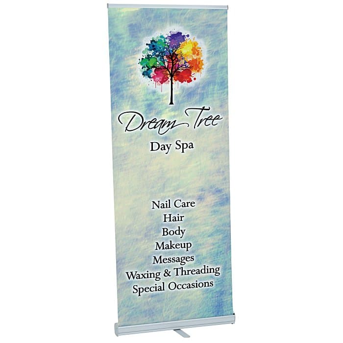 Single Foot Retractable Fabric Banner Display - 33-1/2 inches