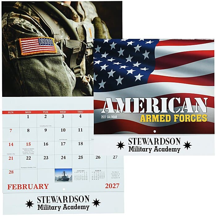 American Armed Forces Wall Calendar - Stapled