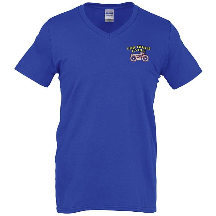 Gildan Softstyle V-Neck T-Shirt - Men's - Embroidered