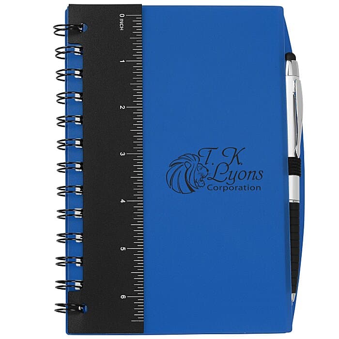 Ruler Notebook with Flags and Pen