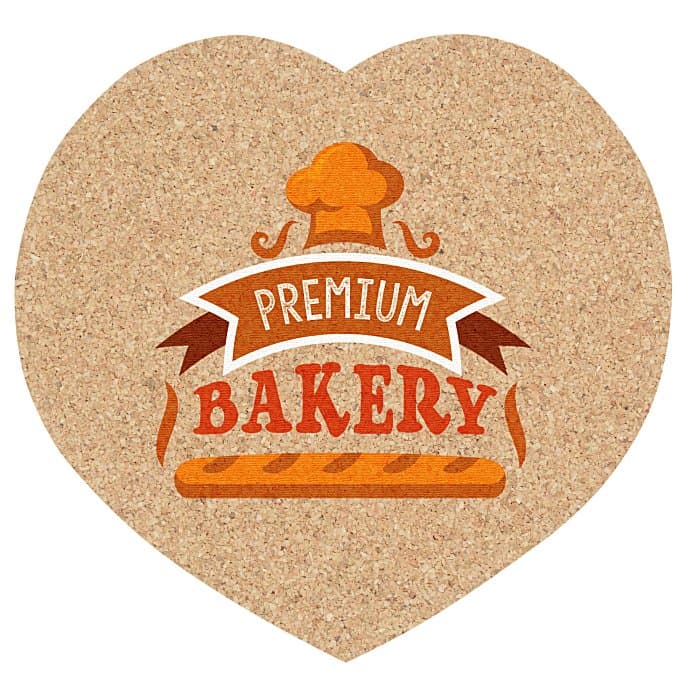 Cork Coaster - Heart - Full Color