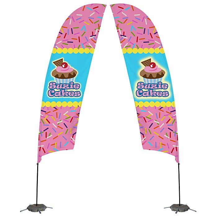 Indoor Value Razor Sail Sign - 15 feet - Two Sided