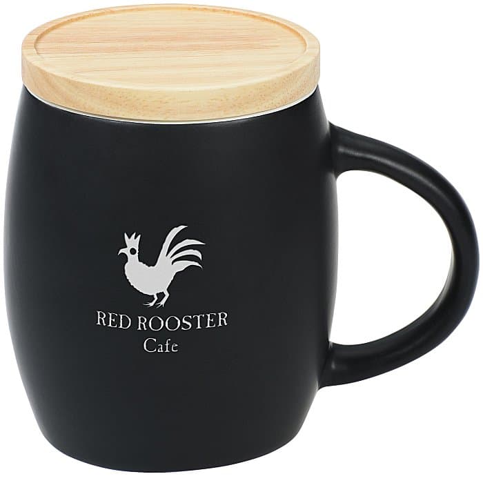 Hearth Coffee Mug with Wood Lid Coaster - 14 oz - Laser