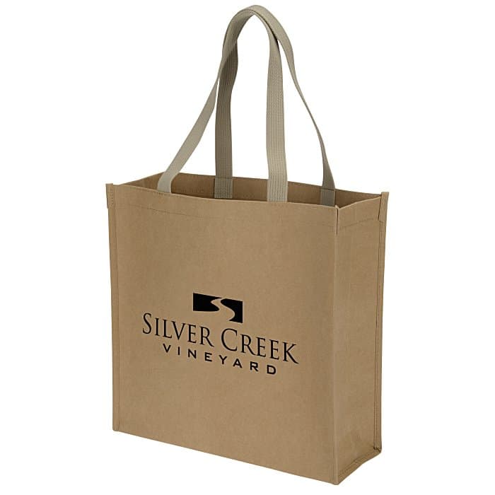 Washable Kraft Paper Fabric Shopper Tote - 13 inches x 13 inches