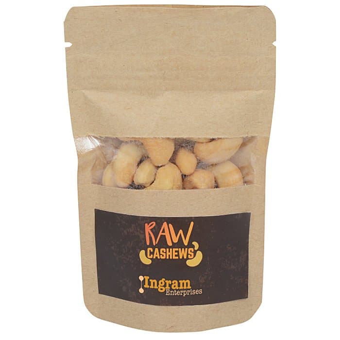 Resealable Kraft Snack Pouch - Raw Cashews