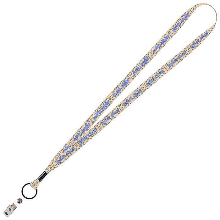 Dye-Sublimated Tubular Lanyard - 1/2 inches - 32 inches - Snap with Metal Bulldog Clip