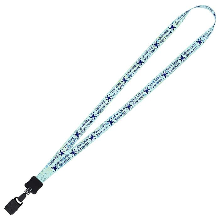 Dye-Sublimated Tubular Lanyard - 1/2 inches - 32 inches - Large Metal Bulldog Clip
