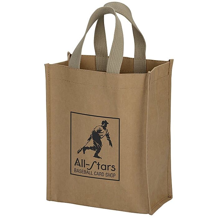 Washable Kraft Paper Fabric Shopper Tote - 10 inches x 8 inches