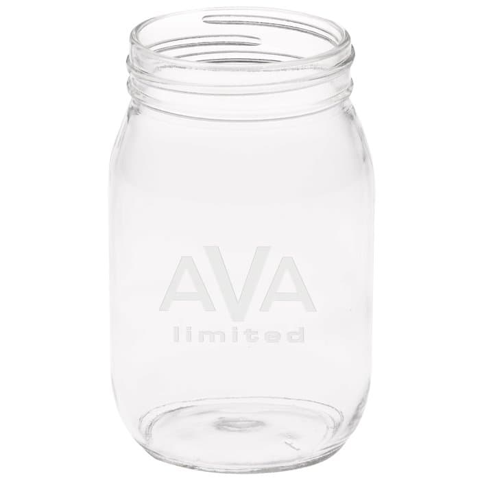 Mason Jar - 16 oz - Deep Etch