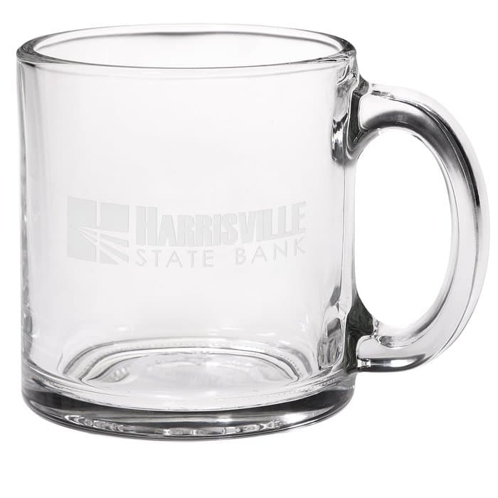 Glass Mug - 13 oz - Deep Etch