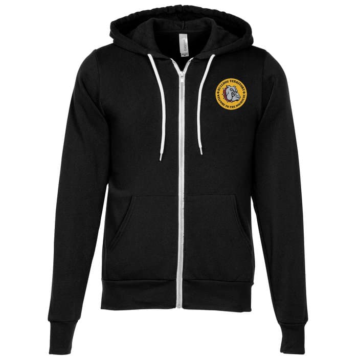 Bella+Canvas 7-oz Full-Zip Hooded Sweatshirt - Embroidered