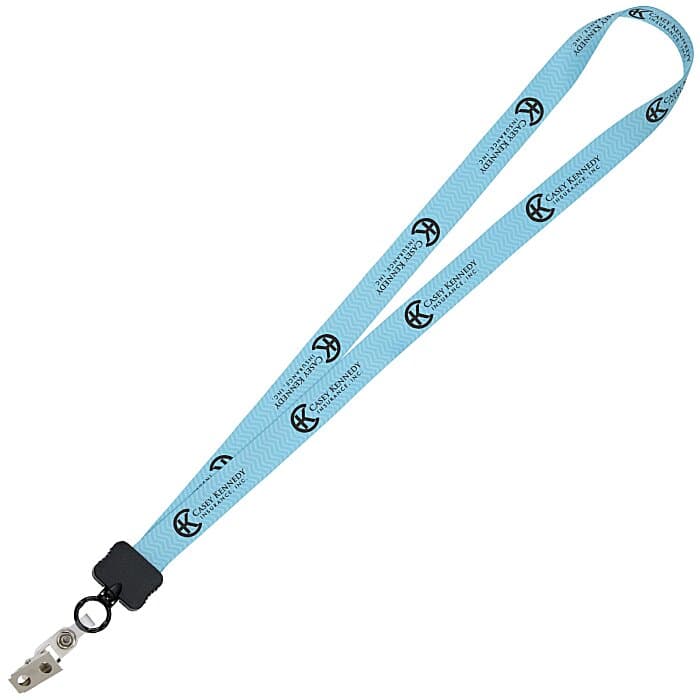 Dye-Sub Lanyard - 3/4 inches - 32 inches - Snap with Metal Bulldog Clip - Chevron