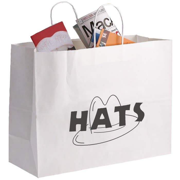 Matte White Shopping Bag - 12 inches x 16 inches