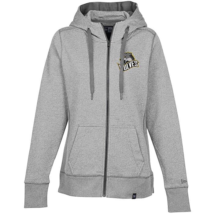 New Era French Terry Full-Zip Hoodie - Ladies' - Embroidered