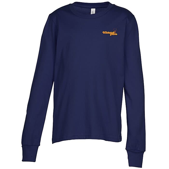 Bella+Canvas Long Sleeve Crewneck T-Shirt - Youth - Embroidered
