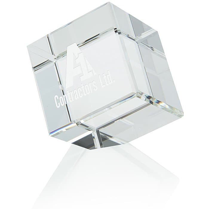 Crystal Corner Block Award - 4 inches