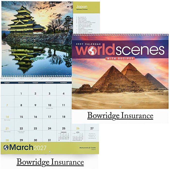 World Scenes with Recipes Calendar