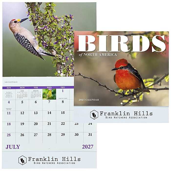 Birds of North America Calendar - Stapled