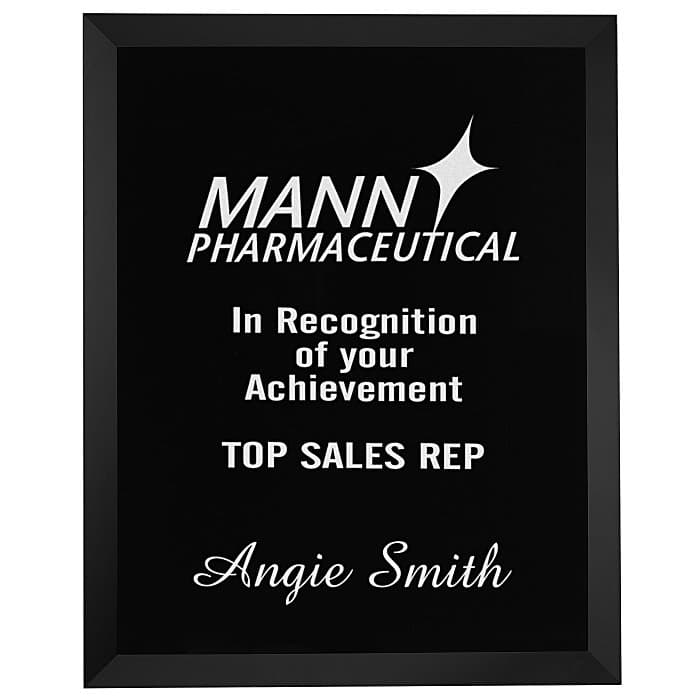 Black Glass Wall Plaque - 10 inches