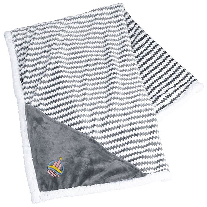 Field & Co. Chevron Striped Sherpa Blanket