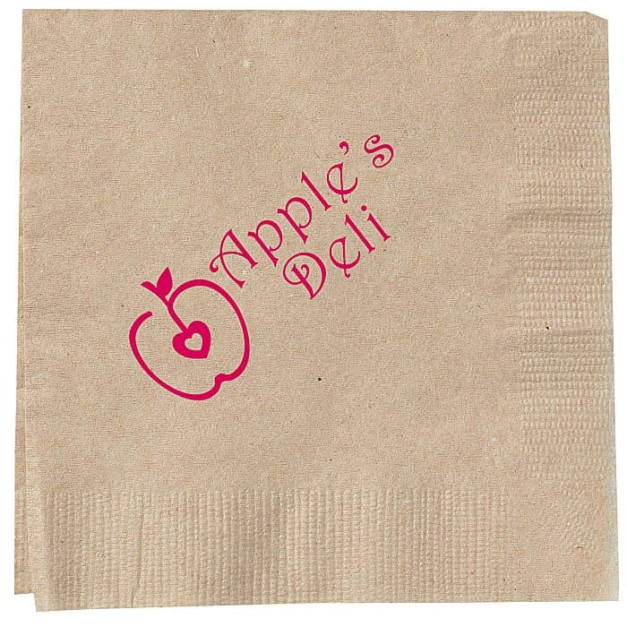 Kraft Beverage Napkin - 1-ply - Low Qty