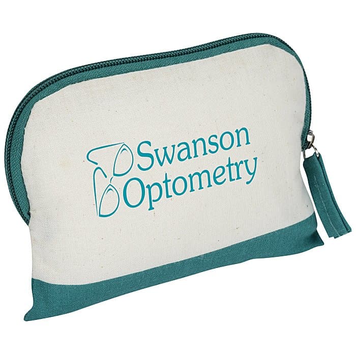 Color Accent Cotton Sheeting Zippered Pouch