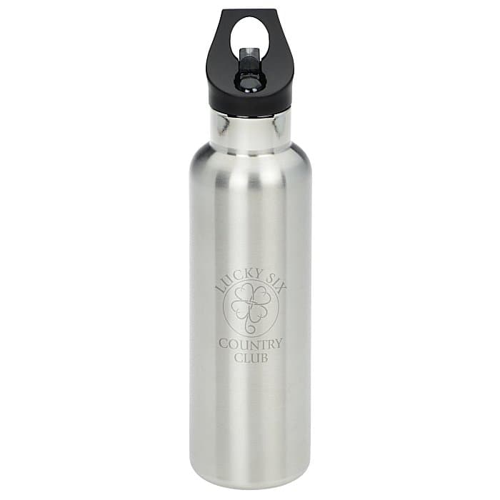 Basecamp Tundra Vacuum Bottle with Flip Straw Lid - 20 oz. - Laser Engraved