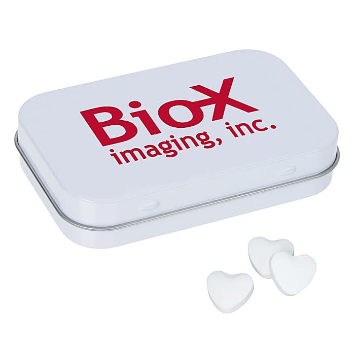 Rectangular Tin with Shaped Mints - Heart