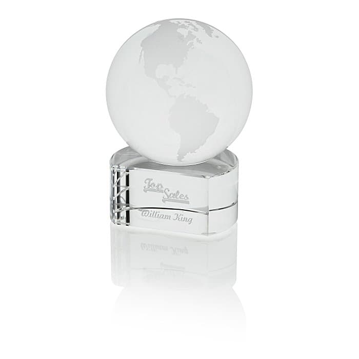 Crystal World Award - 4 inches