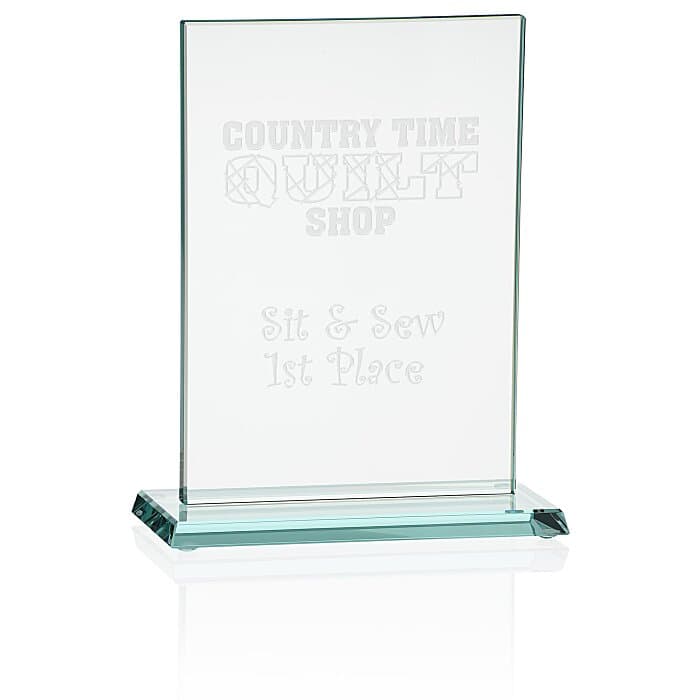 Stately Jade Glass Award - 8 inches