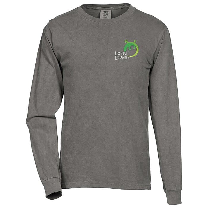 Comfort Colors Garment-Dyed 6.1-oz LS T-Shirt - Embroidered