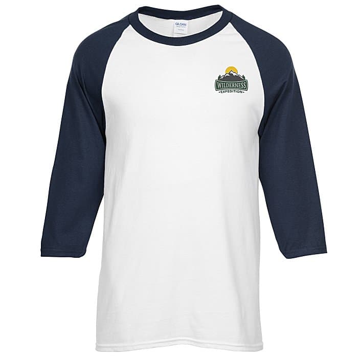 Gildan Heavy Cotton 3/4 Sleeve Raglan T-Shirt - Embroidered